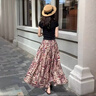 SNOWTREE法式浪漫風(fēng)碎花半身裙女春夏洋氣減齡a字長(cháng)裙松緊腰垂墜感大擺裙 玫紅碎花裙 常規 M （建議95-110斤） 曬單實(shí)拍圖