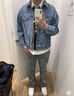 Levi's李維斯情侶同款美式經(jīng)典復古休閑時(shí)尚潮牌修身牛仔夾克外套 中藍色 72334-0130 S 曬單實(shí)拍圖