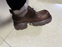 佐塞斯（ZUOSAISI）品牌皮鞋女厚底牛皮樂(lè )福鞋女2025春季新品女鞋復古英倫風(fēng)單鞋女 棕色 39 曬單實(shí)拍圖