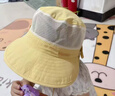 9i9寶寶帽子夏季網(wǎng)眼遮陽(yáng)帽兒童漁夫帽男童女寶寶大檐可拆披肩-黃鴨 曬單實(shí)拍圖