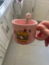 可愛(ài)fufu生日蛋糕馬克杯帶蓋勺陶瓷杯送女生高顏值有意義生日禮物 漢堡生日蛋糕杯+勺1個(gè)350ml 曬單實(shí)拍圖
