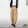 優(yōu)衣庫常規款女裝針織廓形長(cháng)褲/彎刀鐮刀褲子483722 482287 482287/01乳白色 S 曬單實(shí)拍圖