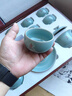 繁谷 青瓷茶具套裝名家王武手工陶瓷蓋碗帶把茶杯家用公道杯功夫茶具 天青色-西施壺套裝 曬單實(shí)拍圖