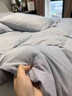 舒逸思簡(jiǎn)約高級感床上四件套雨露麻被套被罩四季通用可裸睡床單床笠床品 雨露麻-淺灰 1.8m 床單款 四件套被套2*2.3m 曬單實(shí)拍圖