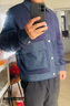 gxgjeans男裝牛仔夾克 秋季翻領(lǐng)潮流拼接外套 藍色 M (170) 曬單實(shí)拍圖