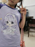 巴布豆（BOBDOG）女童套裝夏季夏裝女孩衣服紫色童裝兒童運動(dòng)服 葡萄紫+香芋紫120 曬單實(shí)拍圖