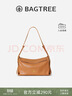 BAGTREE【明星同款】包包樹(shù)奶盒包植鞣皮單肩斜挎腋下通勤Hobo枕頭女士包 焦糖色-中號【磁吸拉鏈款】 高級小眾 曬單實(shí)拍圖