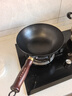 歐樂(lè )菲（OLOFE）章丘手打0涂層鐵鍋炒菜鍋手打圓底無(wú)涂層大炒勺精熟鐵黑美人32cm 曬單實(shí)拍圖