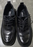 百麗通勤商務(wù)皮鞋男鞋春夏牛皮褶皺皮休閑皮鞋A1373 黑色-單里 42 曬單實(shí)拍圖