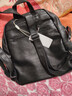 啄木鳥(niǎo)（TUCANO）七夕真皮雙肩包女2026新款時(shí)尚頭層牛皮背包中年媽媽情人節旅行包 黑色 曬單實(shí)拍圖