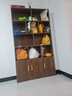 酷林實(shí)木書(shū)架書(shū)柜落地靠墻置物架家用帶門(mén)客廳1.8米柜 深胡桃色100cm 曬單實(shí)拍圖