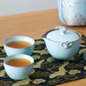 萬(wàn)仟堂陶瓷茶具快客杯便攜旅行包一壺二杯旅行茶具套裝 稱(chēng)心如意 粉青釉 曬單實(shí)拍圖