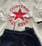 匡威Converse童裝男女童短袖T恤+短褲2件套夏季寬松版型兒童套裝 曬單實(shí)拍圖