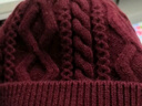 恒源祥100%純羊毛毛線(xiàn)帽男女通用針織帽冬季新款保暖御寒帽子生日禮物 酒紅 均碼(52-56cm) 曬單實(shí)拍圖