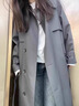 AQRQ灰色風(fēng)衣外套女中長(cháng)款2026春季新款高級感寬松系帶氣質(zhì)雙排扣大衣 卡其色 M 【116-125斤】 曬單實(shí)拍圖
