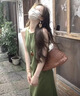 巧丂法式復古綠色吊帶背心連衣裙女子夏季2025新款小個(gè)子收腰氣質(zhì)長(cháng)裙 綠色 請根據詳情尺寸數據選碼 L 曬單實(shí)拍圖