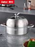 Debo德鉑316不銹鋼蒸鍋二層28cm家用復底蒸煮湯鍋燃氣灶電磁爐通用 曬單實(shí)拍圖