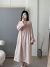 族瑪士長(cháng)袖純棉睡裙女春秋季2026新款刺繡夏薄款家居服睡衣高級感連衣裙 SC6009#長(cháng)裙-粉黛柔云 M 【建議100-125斤】尺碼偏大 曬單實(shí)拍圖
