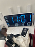 BBA電子時(shí)鐘桌面電視柜臺鐘擺臺式led數字客廳掛墻智能鬧鐘 6659藍 曬單實(shí)拍圖