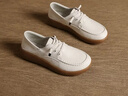 木林森女鞋兩穿小白鞋休閑鞋百搭通勤單鞋一腳蹬軟底媽媽鞋 米白色 37 曬單實(shí)拍圖