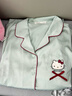 果殼（Gukoo）睡衣女夏季HelloKitty聯(lián)名新款簡(jiǎn)約女家居服套裝B 淺水綠女套 S 曬單實(shí)拍圖