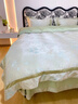 水星系列家紡輕奢A類(lèi)新款天絲棉四件套裸睡親膚被套床單床笠提花貢緞床上用品4 尤朵-蕓粉 床單款 1.5四件套(被套200*230) 曬單實(shí)拍圖