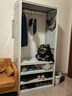 家用開(kāi)放式掛衣架出租屋臥室簡(jiǎn)易收納架多層落地帶紗窗洞洞板衣柜 白色四層高160cm 長(cháng)50寬40cm洞洞板長(cháng)100送紗簾+掛衣桿 曬單實(shí)拍圖