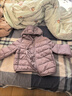 鴨鴨（YAYA）兒童輕薄羽絨服短款小童中大童連帽男女童2023秋冬洋氣童裝外套 淺紫 120 曬單實(shí)拍圖