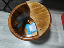 川柏香泡腳桶木桶40厘米實(shí)木泡腳桶過(guò)小腿香柏木足浴洗腳盆木桶家用木質(zhì) 40碳化帶蓋帶輪+艾30包+排水 曬單實(shí)拍圖