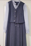 香影法式假兩件收腰連衣裙女2026春季新款立領(lǐng)高智感拼接長(cháng)袖裙子 中灰 M 160/84A/95-110斤 曬單實(shí)拍圖
