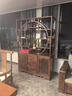 全實(shí)木仿古雕花玄關(guān)隔斷博古架多寶閣辦公室茶葉柜客廳古董展示柜 胡桃色1.3*1.96*0.33 曬單實(shí)拍圖