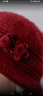 笙格兒 帽子女冬季中老年保暖兔毛帽老年人毛線(xiàn)帽圍巾冬季送媽媽的生日禮物加絨針織帽 酒紅 帽子護脖兩件 均碼 曬單實(shí)拍圖