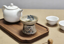 叁旬（sanxun）青花火石紅茶濾茶漏陶瓷茶葉濾網(wǎng)泡茶過(guò)濾茶隔高檔茶水分離器 手繪青花火石紅_茶濾【江崖錦盒】 曬單實(shí)拍圖