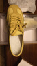 百思圖秋季商場(chǎng)新款真皮紅色德訓鞋女厚底運動(dòng)休閑鞋D3307CM5 黃/白 37 曬單實(shí)拍圖