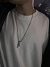 彩萊婭鈦鋼長(cháng)條吊墜男士項鏈男潮嘻哈個(gè)性高級感毛衣鏈潮牌男生項鏈飾品 長(cháng)條項鏈 曬單實(shí)拍圖