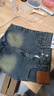 復古百搭牛仔短褲女夏季2025年設計感高腰顯瘦小個(gè)子直筒熱褲 藍色-新塘D42 S 曬單實(shí)拍圖