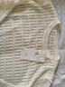 三彩2026春季新款鏤空肌理針織衫圓領(lǐng)長(cháng)袖罩衫寬松短款簡(jiǎn)約Z 米白色 S 155/80A 曬單實(shí)拍圖