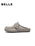 百麗（Belle）復古勃肯鞋女2026夏新商場(chǎng)同款舒適居家休閑半拖F5W1DBH6預售 灰色-絨面 38 曬單實(shí)拍圖