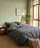 海瀾之家（HLA）A類(lèi)純棉四件套100全棉床上用品四件套親膚被套學(xué)生宿舍床單三件套 深灰+中灰- 100%全棉水洗棉 三件套被套150*200 床單款 180*230 曬單實(shí)拍圖