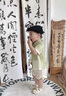 G.duck小黃鴨童裝嬰兒分體套裝夏季嬰幼兒童漢服夏天周歲衣服新中式唐裝 綠色 100 （建議身高90cm 3-4歲）cm 曬單實(shí)拍圖