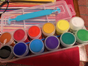 得力（deli）12色18ml水粉畫(huà)顏料套裝(盒)畫(huà)畫(huà)美術(shù)專(zhuān)用水粉畫(huà)學(xué)生兒童繪畫(huà)彩繪套裝可水洗手搓顏料 曬單實(shí)拍圖