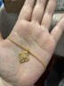 老鋪黃金古法手工足金項鏈 · 十字金剛杵(2號)鉆飾吊墜（金鏈款） 中號肖邦鏈款金重約13.6g 曬單實(shí)拍圖