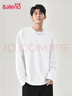 班尼路（Baleno）長(cháng)袖男士t恤男春秋季220G純棉重磅純色休閑上衣寬松男女款打底衫 曬單實(shí)拍圖