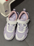 鴻星爾克（ERKE）童鞋男女童運動(dòng)鞋兒童緩震輕便跑鞋淡紫粉/微晶白/神秘紫35 曬單實(shí)拍圖