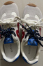 百思圖豬皮德訓鞋潮流街頭復古女休閑鞋CN611CM5 米/藍/紅 39 曬單實(shí)拍圖