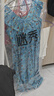 謎秀藍色碎花方領(lǐng)V領(lǐng)兩穿連衣裙女2026夏季收腰飛飛袖度假裙子女 藍色 M 曬單實(shí)拍圖