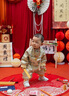 G.duck小黃鴨嬰兒套裝秋冬季男寶寶抓周衣服中國風(fēng)周歲新年喜慶拜年禮服 紅色兩件套春秋款 90 尺碼1~2歲【 80-90cm】 曬單實(shí)拍圖