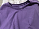 安踏（ANTA）短袖t恤女裝夏季新款寬松透氣純棉半袖體恤衫男女同款休閑運動(dòng)服 -8晶石紫（男女同款） 3XL 190 曬單實(shí)拍圖