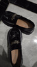 蜘蛛王厚底樂(lè )福鞋女鞋秋季漆皮粗跟增高單鞋英倫風(fēng)小皮鞋 黑色 36 曬單實(shí)拍圖