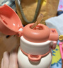 蘇泊爾（SUPOR）兒童保溫杯男女孩學(xué)生水杯水壺316L不銹鋼便攜吸管杯大容量學(xué)飲杯 【背帶款】一蓋雙飲 嫩柚粉 500ml 曬單實(shí)拍圖